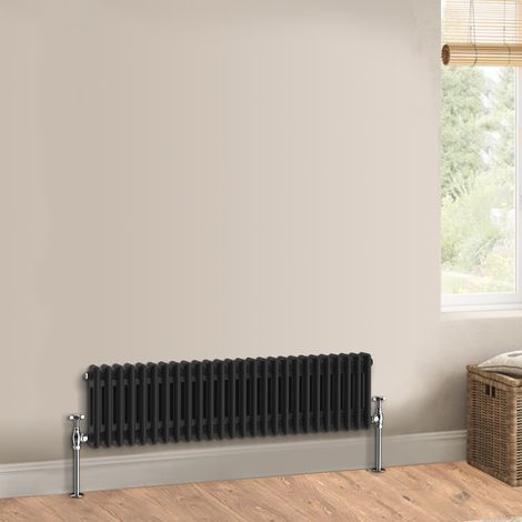 Warmehaus Traditional Black Radiator Double Column 300 x 1190mm (1/5)