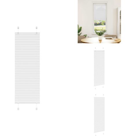 Store plissé blanc 40x100 cm largeur du tissu 39,4 cm polyester - Store Plissé - Stores Plissés - Store Plissé De Fenêtre - Plisse Aveugle (1/5)