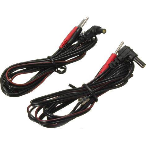 Lot de 2 câbles TENS/EMS - Câble d'électrode de 120 cm avec connecteur à broche de 2,0 mm - Câble de connexion de remplacement universel pour appareils de stimulation électrique et stimulateurs muscul (1/5)