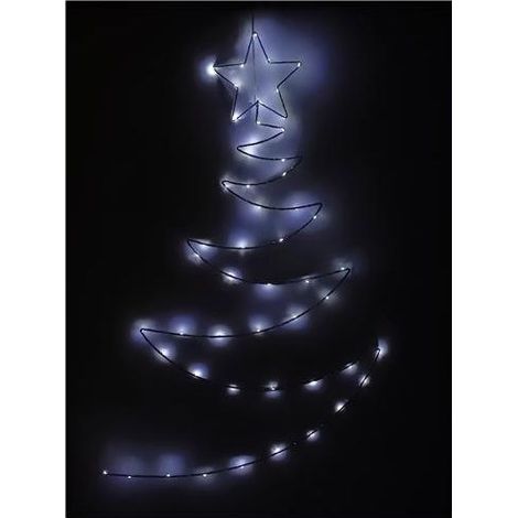 ALBERO STILIZZATO LUMINOSO LED 100CM 50LUCI BIANCO FREDDO PER DECORAZIONI NATALO