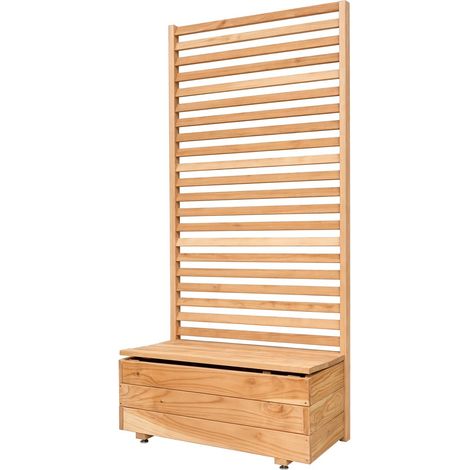 Jardinière-coffre persienne en mélèze « Brise Duo » – h.180 x L.39 x P.43 cm (1/2)