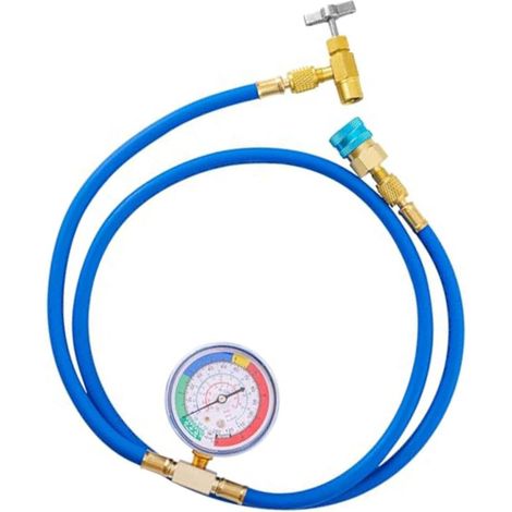 R134A Kit de tuyau recharge avec manomètre et coupe-canettes (1/5)
