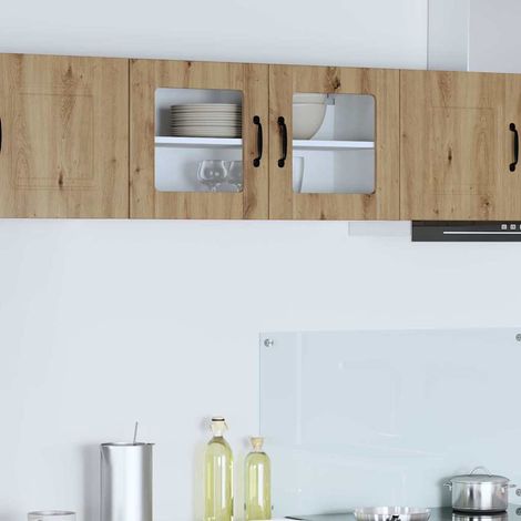Wall Glass Cabinet LUCCA Artisan Oak 80 x 31 x 40 cm vidaXL