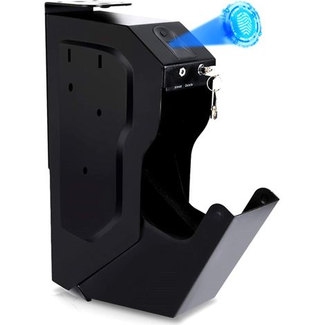 Coffres-forts pour pistolets, coffre-fort de sécurité pour armes à feu, dispositif de sécurité pour armes à feu monté à accès rapide avec empreinte biométrique ou serrure à clé, coffre-fort pour fusil (1/5)