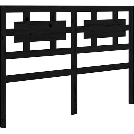 Maison Exclusive - Kopfteil Schwarz 125,5x4x100 cm Massivholz Kie (1/5)