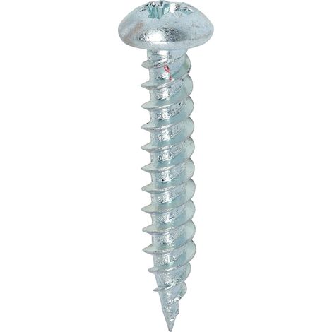 TIMCO Twin-Threaded Round Head Silver Woodscrews - 8 x 1
