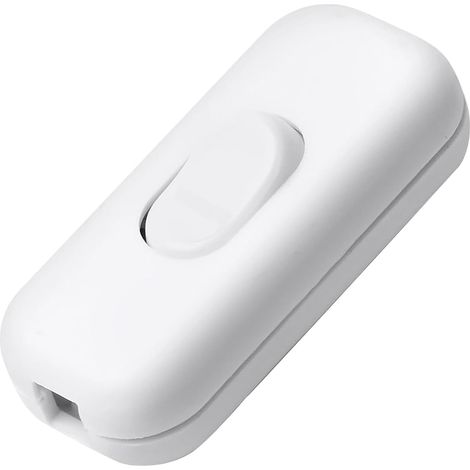 Interrupteur Lampe de Chevet,Interrupteurs à Bascule Bi-Polaires 6A 250V,Interrupteur Bipolaire pour Lampe Inline 2 ou 3 Ligne,pour Petits Appareils,Lampes de Bureau et de Chevet (Blanc) (1/5)
