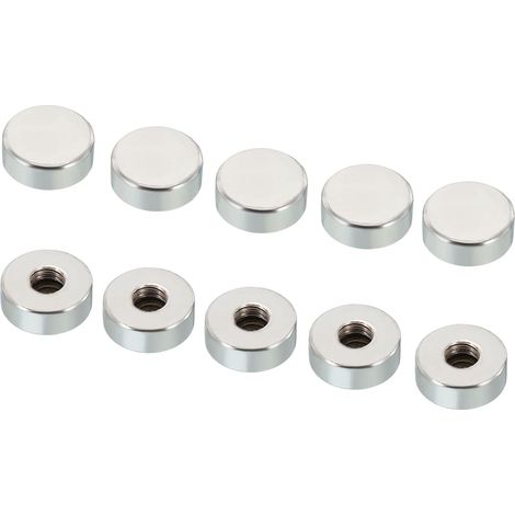 M6 Capuchon Écrou, 20 Paquet Gland Écrou Vis Capuchon Insert Boulon Couverture Plat Femelle Fil Matériel Raccords Luminaires Argenté (1/5)