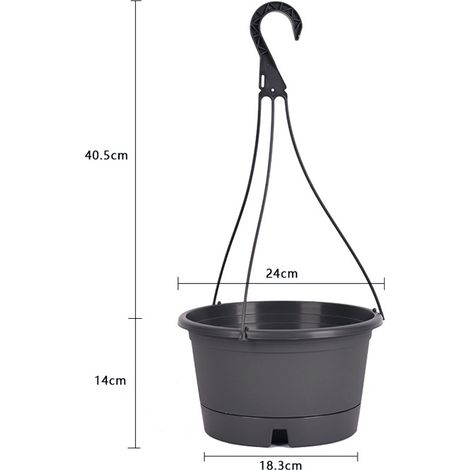 Hängender Pflanzkasten mit Haken, 2 wandmontierte Hängepflanzkästen, Kunststoffpflanze für Terrasse, Rasen, Balkon, Veranda.