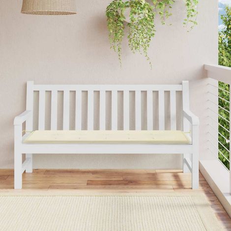 Coussin de banc de jardin crème 150x50x3 cm tissu oxford (1/5)