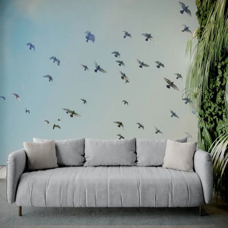 Papier Peint Animaux - Oiseaux Migrateurs dans le Ciel - 150 x 250 cm (1/2)