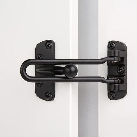 Serrure de porte avec poignée rotative et protection antivol pour portes d'entrée et intérieures (noire) (1/4)