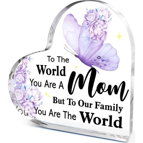 Plaque décorative cœur en acrylique à poser bureau, idée cadeau souvenir（10 cm) (1/4)