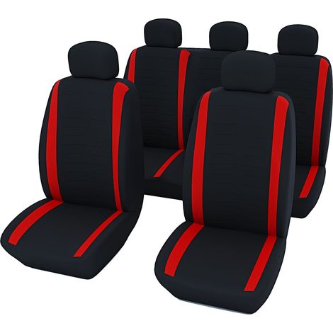 Coprisedili Auto Universali Copri-Sedili Darwin Anteriore Posteriore Coprisedile Macchina Protezione Schienale Guidatore Passeggeri Accessori Interno Tappezzeria Copri Poggiatesta Elasticizzato Rosso