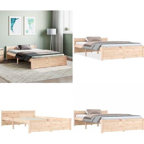 Massivholzbett 135x190 cm - Massivholzbette - Kiefernbett - Doppelbett - Boxspringbett - Holzbett - Home & Living (1/5)