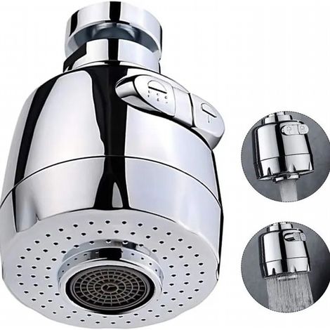 Robinet de cuisine pivotant à 360 degrés, aérateur, 2 Modes, pomme de douche réglable, filtre pulvérisateur (court) (1/5)