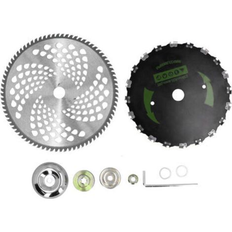 Accessoires Universels pour Coupe-Bordures et Tronçonneuse - Ensemble de Lames en Alliage 9" 20 Dents et 10" 80 Dents avec Pièces Détachées - Idéal pour Jardinage et Taille-Haies-KZQ