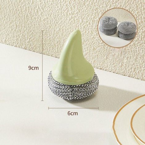 Brosse Vaisselle 2 Pièces Avec Manche Ergonomique, Tête Amovible, Nettoyage Casseroles Poêles Planches À Découper, Vert Blanc (1/5)