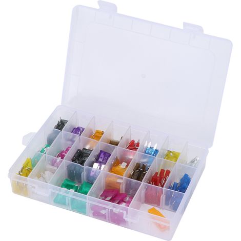 Assortiment de fusibles à lame, 220 pièces, petite et moyenne taille 2/3/5//7.5/10/15/20/25/30/35AMP pour voitures, camions, ATV (1/5)