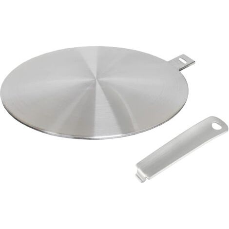 Adaptateur à induction, disque convertisseur pour plaque de cuisson à induction, plaque de diffusion de chaleur avec poignée et base séparables 24 cm (1/4)