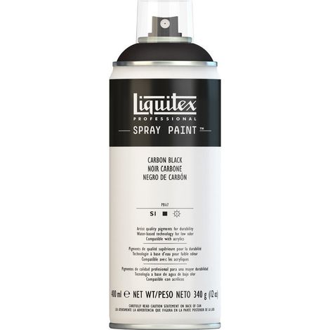 Liquitex 4450337 - Vernice Spray Professionale A Base D'acqua, Nero Carbone, 400 ml, 1 Pezzo (1/5)