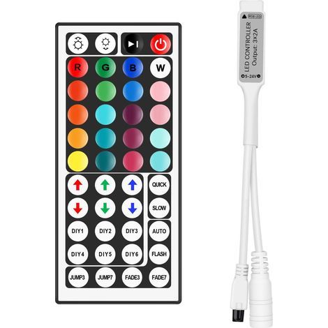 IR-LED-Controller mit 44 Tasten, RGB 4-PIN, SMD 3528 5050, DC 5V-24V, Innenbereich (1/5)