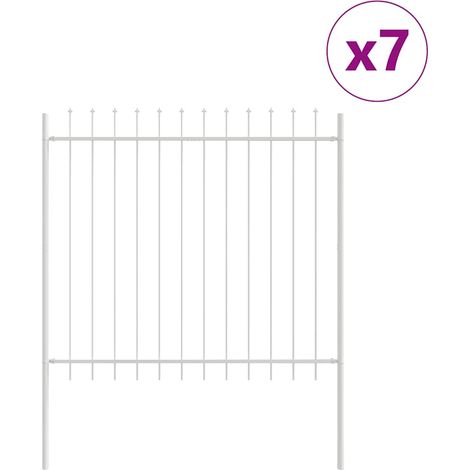 Maison Exclusive - Gartenzaun 7 pcs Weiß 11,9 x 1,5 m Pulverbesch