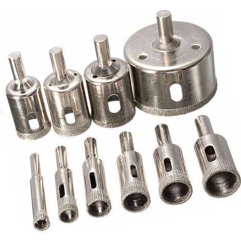Jeu de 15 forets diamantés pour scie cloche, outil de coupe de 6 à 50 mm pour carrelage, marbre et verre. (1/4)