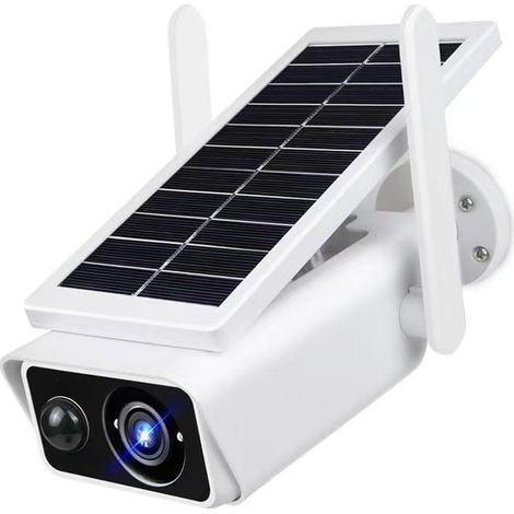 Outdoor-Überwachungskamera, Outdoor-Solar-Überwachungskamera, wiederaufladbarer Akku, WLAN, kabellose Heimüberwachungskamera mit PIR-Bewegungserkennung, Nachtsicht, Au