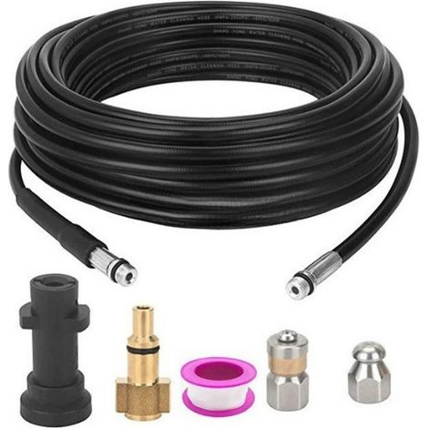 Sonde débouchage tuyau haute pression 20m – 4 adaptateurs – pour nettoyeur haute pression