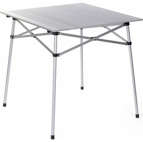 Table de camping pliable en aluminium – Housse de transport incluse – Dimensions 70 x 70 x 70 cm – Structure acier robuste – O'Camp