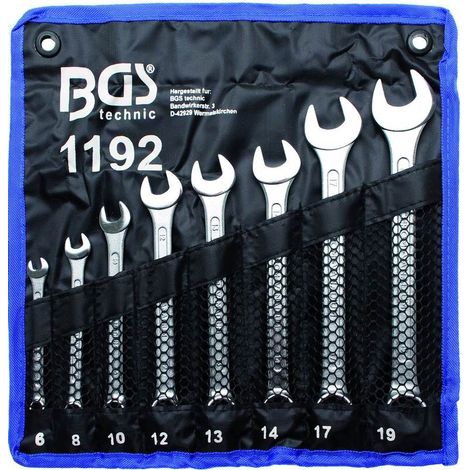 Cles mixtes de 6 à 19 mm - trousse de 8 cles finition chromee bgs (1/6)