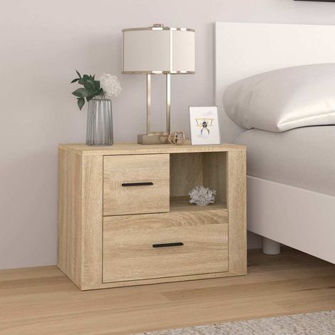 vidaXL Bedside Cabinet Sonoma Oak 60x36x45 cm Engineered Wood (1/5)