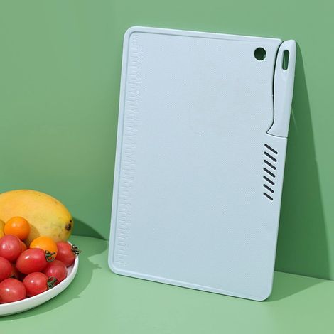Mini Planche à Découper De Voyage, Petite Planche à Découper, Planche à Découper Utilitaire En Plastique, Planche à Découper Multifonctionnelle Et Sûre Pour Fruits Avec Trou De Suspension(bleu) (1/5)