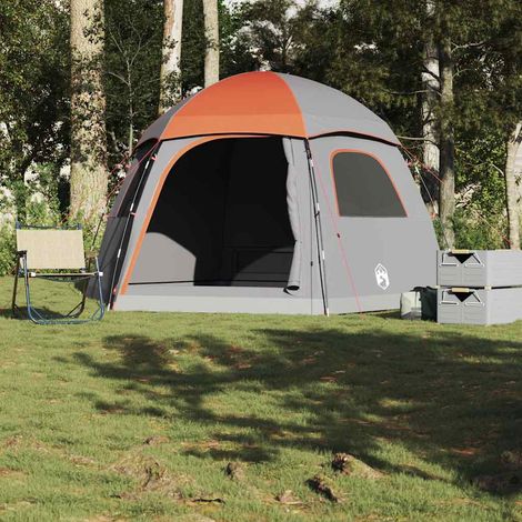 Familienzelt Iglu für 6 Personen Grau und Orange Wasserdicht vidaXL301727 (1/5)
