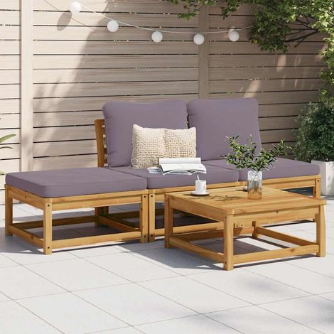 Salon de jardin 4 pcs avec coussins-Lot de 4 Mobilier de jardin-Meuble de jardin Bois d'acacia solide 265150 (1/5)