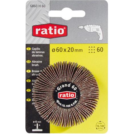 Cepillo láminas con eje. Ratio - talla ø 60 x 20 mm / 60.