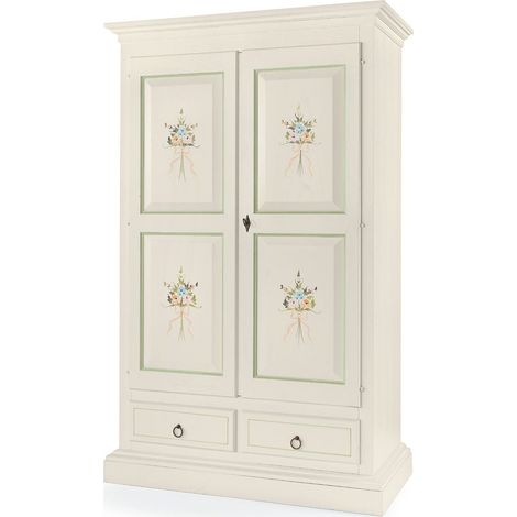 Armadio classico 2 Ante bianco con decori