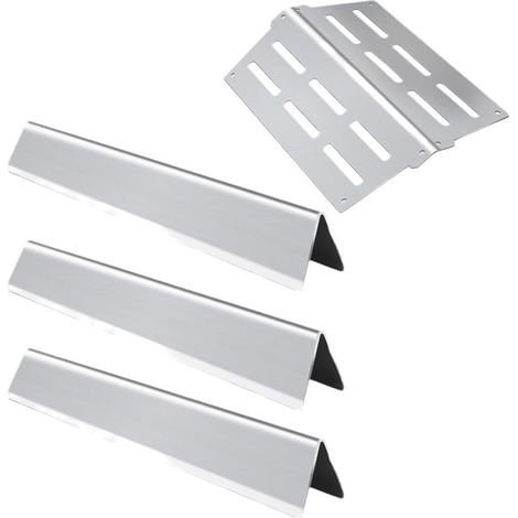 4 Pièces de rechange pour barbecue à gaz en acier inoxydable pour Weber Genesis 300 Series, barres de déflecteur de chaleur compatibles avec les modèles E-310 E-320 S-330 (2011-2016)