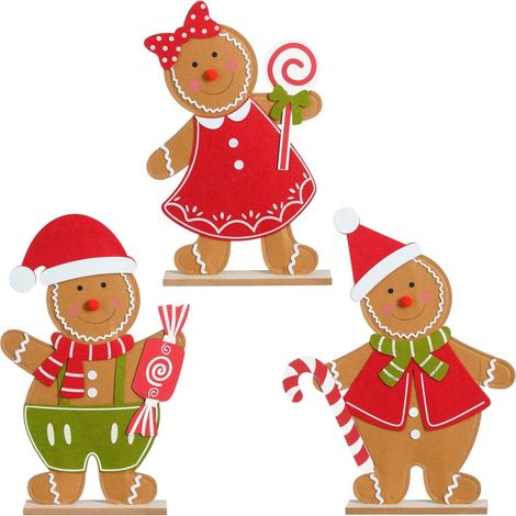 Mica Decorations Dekofigur Pfefferkuchen 52 cm 3-fach sortiert Dekofigur