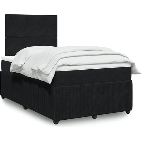 Boxspringbett mit Matratze Schwarz 120x200 cm Samt