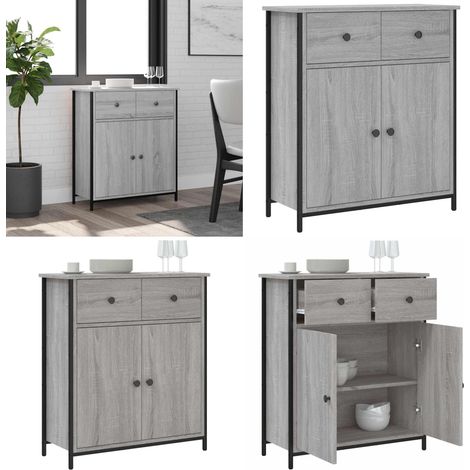 Sideboard Grau Sonoma 70x30x80 cm Holzwerkstoff - Schreibtisch - Wohnzimmermöbel - Sideboard - Grau Sideboard - Holz Sideboard - Home & Living (1/5)