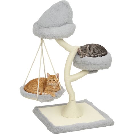 PawHut Branch Design Modern Cat Tree with Washable Beds 115 cm (1/5)