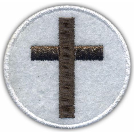Aufnäher mit lateinischem Kreuz – selbstklebende Rückseite – gestickter Aufnäher/Abzeichen/Emblem