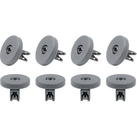 Roulettes pour panier inférieur de lave-vaisselle, lot de 8, grises, compatibles avec AEG, Zanussi, IKEA, etc., référence 50286965004 (1/5)