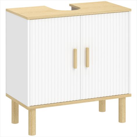 Meuble de salle de bain Meuble sous lavabo 60 x 30 x 61 cm blanc (1/5)
