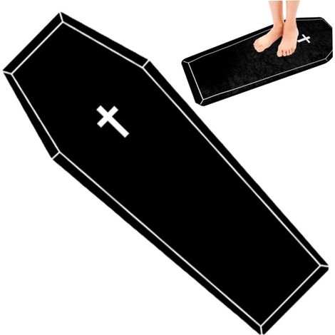 Tapis Halloween Tapis de Salle de Bain Halloween Tapis Goth Tapis Goth 51x19 Pouces sans Glissement de Style Gothique de Bain de cercaille (1/4)