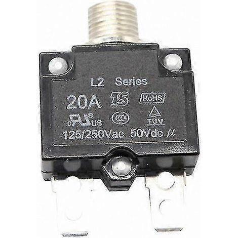 Disjoncteur thermique réarmable, montage sur panneau avec bouton-poussoir 12 V pour protection contre les surcharges, finition soignée (1/5)