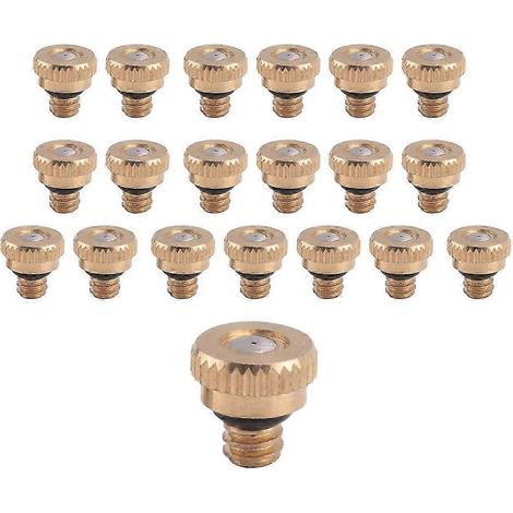 20Pcs Brass Misting Nozzles 0.012 Inch(0.3 mm) Water Spray Nozzle 2025 (1/4)