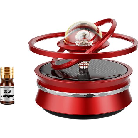 Diffuseur d'arôme rotatif solaire pour voiture, boule en cristal suspendue, décoration rouge parfumée, cadeau auto ornement. (1/5)